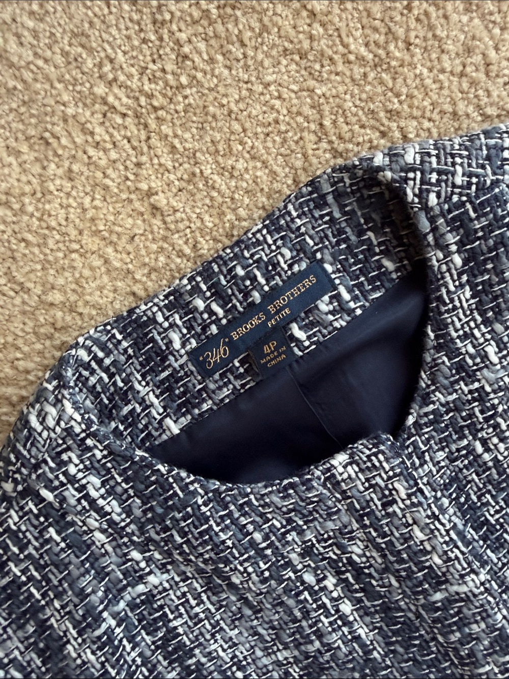 Brooks Brothers Navy and White Tweed Suit Jacket & Skirt - Picture 2 of 13